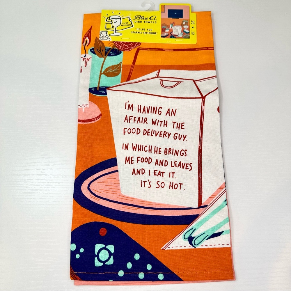 Blue Q Affair With Food Delivery Funny Kitchen Towel, Hostess Gift